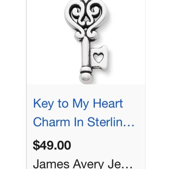 James Avery 925 Key To My Heart Charm - Picture 4 of 4